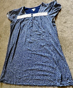 Celestial Dreams Nightgown 100% Cotton Flannel Cap Slv Floral crochet Lace SZ 3X - Picture 1 of 4