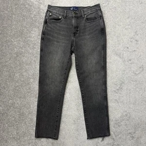 GAP Jeans Womens 6/28 Black Vintage Slim Raw Hem Stretch Gray Denim Pants - Picture 1 of 12