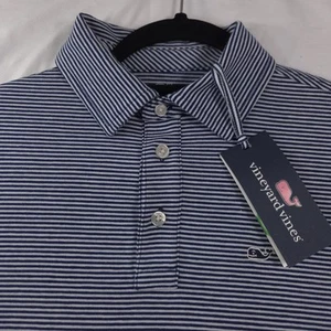 NWT Vineyard Vines Boys Sz 16/L Edgartown LS Polo Shirt, Blue White Striped - Picture 1 of 8