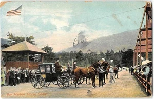 Bar Harbor, Maine Horse Show Carriages 1910s Robbins Bros Antique Postcard - Picture 1 of 2