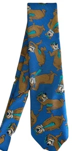 Vintage Krawatte Cartoon Yogi Bär Ralph Marlin Tier blau Made in USA - Bild 1 von 6