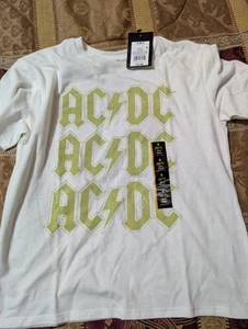 Kids Unisex AC/DC White Short Sleeve T-shirt Size Small 6/7 - Picture 1 of 3