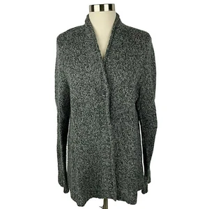 WHITE STAG Damen grau, beige gesprenkelter Cardigan Pullover ein Knopf Größe 12/14 L - Bild 1 von 5