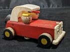Vintage Fisher-Price Wooden Red And White Sports Car #674