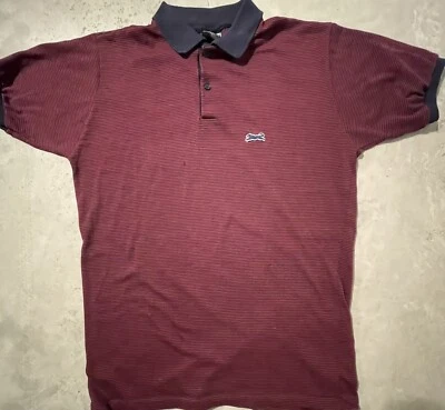 Винтажная полосатая рубашка-поло Le Tigre большого размера сделано в США 80-е гранж опрятная новая волна - Изображение 1 из 4