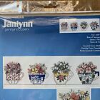 Row of Teacups with Flowers Cross Stitch Kit Janlynn NIP 20x5