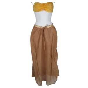 Skirt | Maxi | Voile Fine Cotton | Coverup | Handmade | Drawstring | Sand - Picture 1 of 3