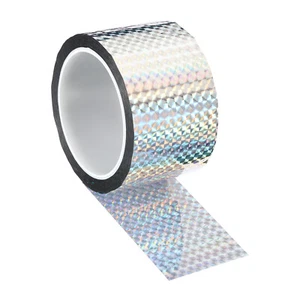 60mmx50m Prism Tape Holographic Reflective Adhesive Craft Wrap Decor, Silver - Picture 1 of 5