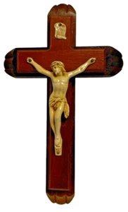 Vintage Wooden Crucifix Last Rights Sick Call INRI Exorcism Jesus 12 X 7.5" - Picture 1 of 9