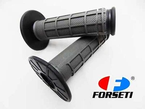 KAWASAKI KX500 BLACK GREY FORSETI HAND GRIP SET HANDLEBAR GRIPS PAIR - Picture 1 of 4
