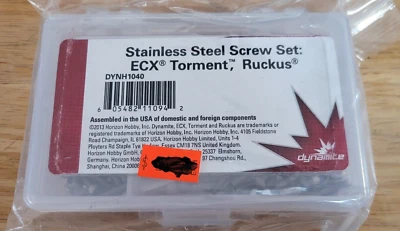 Dynamite #DYNH1040 Stainless Steel Screw Set for ECX, Torment, Ruckus (NIP) - Image 1 of 2