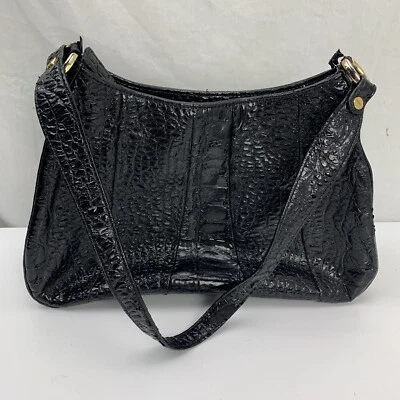 Bolso de mano Bellini negro reptil para mujer 12x8 Foto 1 de 4