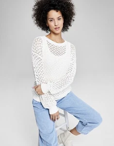 And Now This Women's Pointelle-Knit Long-Sleeve Sweater Cally Lily - Picture 1 of 1