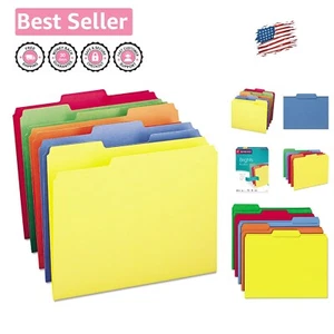 Effortlessly Organize with 100 Assorted Letter Size File Folders - Eco-Friendly - Picture 1 of 11
