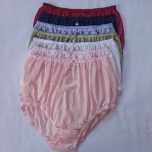 7 Plus Nylon Panties Underwear Women Silky Light Soft Briefs High Waist 40"-45" - Picture 1 of 14