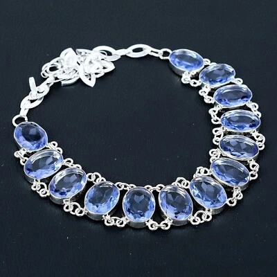 Tanzanite Silver Necklace 925 Sterling Silver Necklace Women's Jewelry Necklace - Image 1 of 3