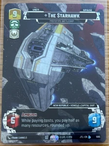 STAR WARS UNLIMITED TCG JUMP TO LIGHTSPEED: PRESTIGE FOIL CARD: THE STARHAWK - Picture 1 of 1