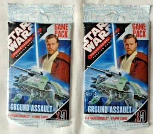 Dos paquetes sellados de juegos de cartas coleccionables modelo de bolsillo de Star Wars Asalto terrestre WizKids - Imagen 1 de 5