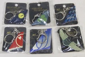 (6) Lotto misto portachiavi coda aerea logo aviazione da collezione NUOVI vecchio magazzino - Foto 1 di 2