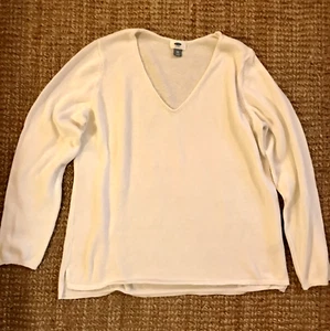 Old Navy Damen Pullover weiß V-Ausschnitt Pulli XXL Baumwollmischung - Bild 1 von 11
