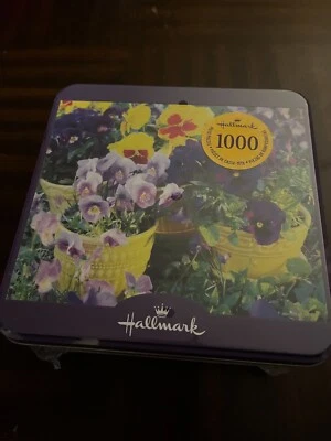 Hallmark Collectible Tin 1000 Pieces Factory Sealed Puzzle Great Look Flowers - Image 1 of 3