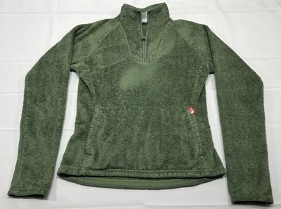 Пуловер женский The North Face зеленый флисовый с глубоким ворсом шерпа 1/4 на молнии размер XS - Изображение 1 из 4