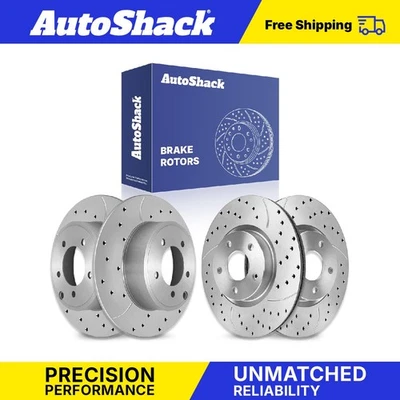 Front Rear Drilled Slotted Brake Rotors Set for Jeep Patriot Compass 2.4L - Image 1 of 3