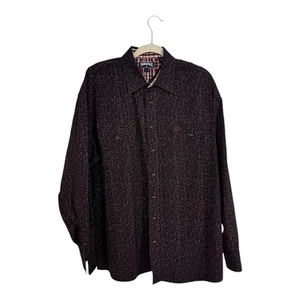 Panhandle Men's Western Shirt Black Multicolor Print Pearl Snap Long Sleeve L - Picture 1 of 9