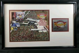 Mike Yager & Laurie firmata Corvette Funfest '99 25° anniversario arte incorniciata rara - Foto 1 di 8