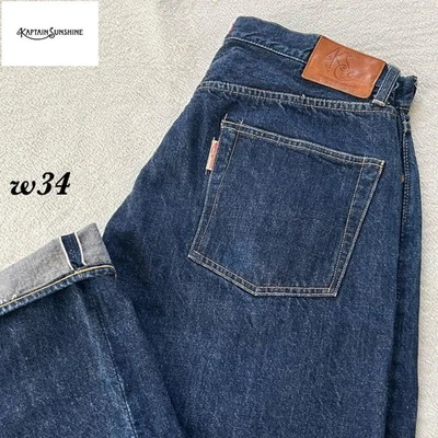 Pantalones de mezclilla Kaptain Sunshine con ribete W34 TALON cremallera usados JAPÓN Foto 1 de 4
