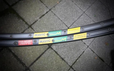 MAVIC MA 40 Rims / Clincher 28" / 36 H / Anthrazit / Yellow Green #VELOWIZARD - Bild 1 von 4