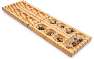 Kalaha Strategiespiel, Klappbox aus Holz, Logikspiel - Bild 1 von 4