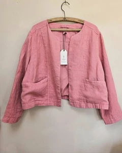 SeaSalt Cornwall Rose Pink Country Lane Linen Jacket RRP £75.95 BNWT Size 20 - Picture 1 of 6