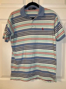 Vintage Polo Ralph Lauren Teen/Jugend gestreiftes Poloshirt - Größe L - Ende 80er - Bild 1 von 9