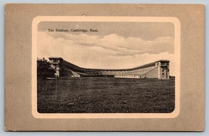 Vintage The Stadium Cambridge Massachusetts Linen Postcard by Thomson - Picture 1 of 2