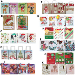 12x Christmas XMAS Small Gift Bags Treat Lolly Candy Party Favour Loot Party Bag