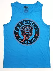 Gas Monkey Garage Tank Top T-shirt Urban Streetwear Men's SMALL Vest Blue New - Picture 1 of 2