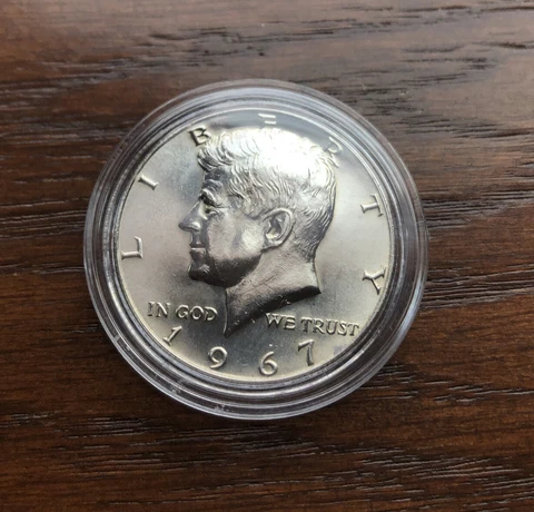 1967 Silver Kennedy Half Dollar In BU GEM CONDITION! Cover
