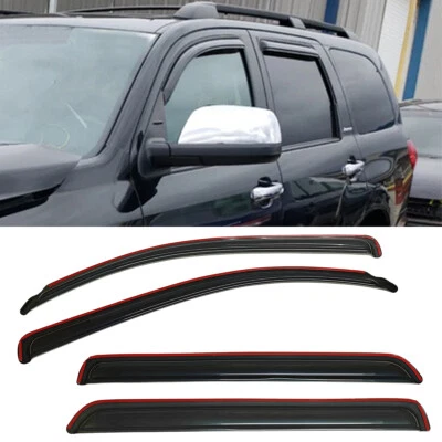 IN-CHANNEL Window Visors Rain Wind Guards Fit Toyota Sequoia 2008 2009-2022 Foto 1 de 4