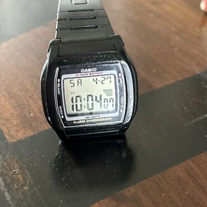 Casio W-201 Hombre 50m Negro Barril Digital Alarma Cronógrafo Reloj Cuarzo Original - Imagen 1 de 6