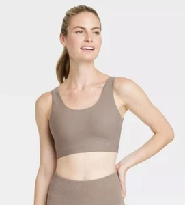 All In Motion Womens Everyday Soft Medium Support Longline Sports Bra Taupe Sz L - Picture 1 of 7