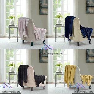 Nueva palomitas de maíz pompón waffle throw fleece suave manta cálida sofá cama silla doble. - Imagen 1 de 22