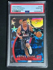1998 Topps Finest Arena Stars Scottie Pippen #AS8 PSA 10 GEM MINT INSERT LOW POP - Picture 1 of 2