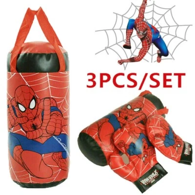 Kinder Box Boxsack Training Avengers Spider Man Boxsäcke Handschuhe Spielzeug DE - Bild 1 von 4