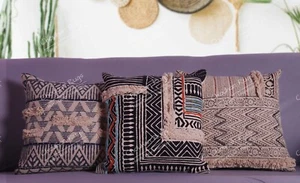 3 Set di Copricuscino Ricamo Cotone Fatti a Mano Collezione Casa Ricamo - Foto 1 di 5