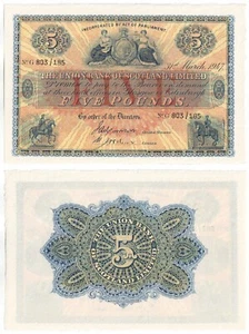 Union Bank of Scotland Ltd £5 Banknote, Prefix G (1947) BYB ref: SC912f - UNC - Picture 1 of 3