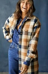 Outerknown Blanket Coat Women’s S/P Sandy Montana Plaid Flannel - Picture 1 of 7