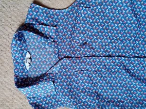 Next Uk 8 Loveheart Blue Blouse - Picture 1 of 5