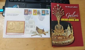 Malaysia 1999 Royal Selangor Pewter Agong Gold Gilded 925 Silver Stamp FDC - Picture 1 of 8