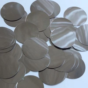 Lentelletes de costura sueltos metálicos gris brillante hematita redondos de 40 mm - Imagen 1 de 2
